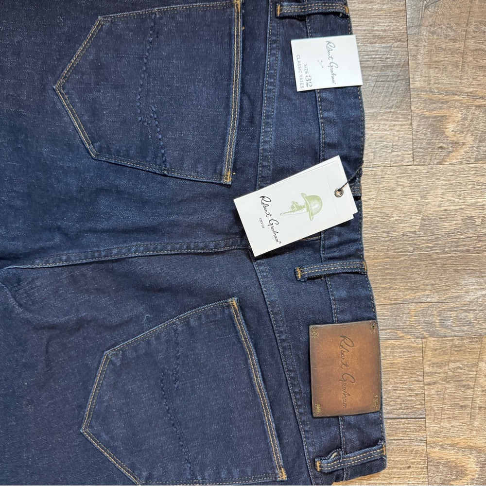 Robert Graham New Men's Straight Jeans in Dark Indigo 32/30 - Picture 8 of 10